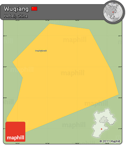 Savanna Style Simple Map of Wuqiang, single color outside
