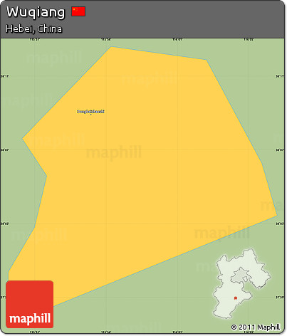 Savanna Style Simple Map of Wuqiang, single color outside