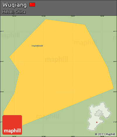 Savanna Style Simple Map of Wuqiang, single color outside