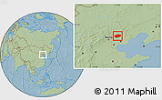 Savanna Style Location Map of Xinglong, hill shading