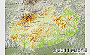 Physical Map of Xinglong, semi-desaturated