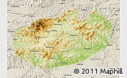 Physical Map of Xinglong, shaded relief outside