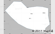 Gray Simple Map of Xushui, single color outside