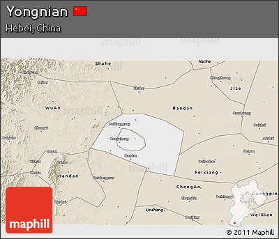 Classic Style 3D Map of Yongnian