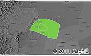 Political 3D Map of Yongnian, darken, desaturated