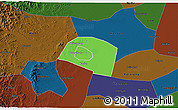 Political 3D Map of Yongnian, darken