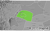 Political 3D Map of Yongnian, desaturated