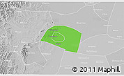 Political 3D Map of Yongnian, lighten, desaturated