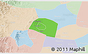 Political 3D Map of Yongnian, lighten
