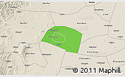 Political 3D Map of Yongnian, shaded relief outside