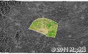 Satellite 3D Map of Yongnian, darken, desaturated