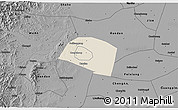 Shaded Relief 3D Map of Yongnian, darken, desaturated