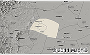 Shaded Relief 3D Map of Yongnian, darken, semi-desaturated