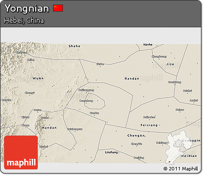 Shaded Relief 3D Map of Yongnian