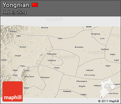 Shaded Relief 3D Map of Yongnian