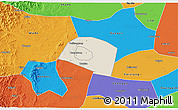 Shaded Relief 3D Map of Yongnian, political outside