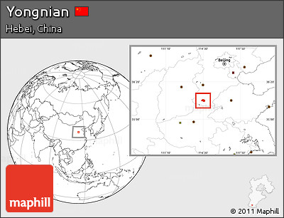 Blank Location Map of Yongnian