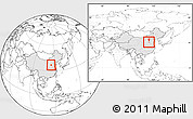 Blank Location Map of Yongnian, highlighted country, within the entire country