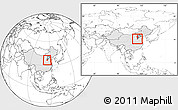 Blank Location Map of Yongnian, highlighted country, highlighted parent region, within the entire country