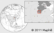 Blank Location Map of Yongnian, highlighted country, highlighted parent region