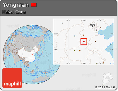 Gray Location Map of Yongnian, highlighted country