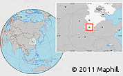 Gray Location Map of Yongnian, highlighted parent region
