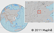 Gray Location Map of Yongnian, hill shading