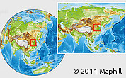 Physical Location Map of Yongnian, within the entire country