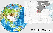 Physical Location Map of Yongnian, highlighted country, highlighted parent region