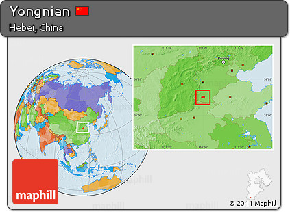 Political Location Map of Yongnian