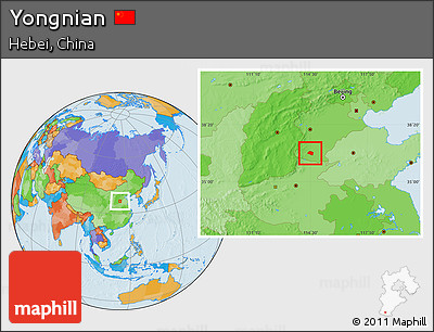 Political Location Map of Yongnian
