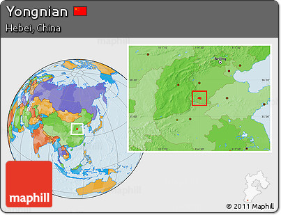 Political Location Map of Yongnian