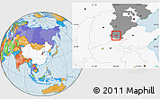 Political Location Map of Yongnian, highlighted country, highlighted parent region