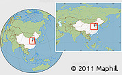 Savanna Style Location Map of Yongnian, highlighted country, highlighted parent region, within the entire country