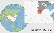 Savanna Style Location Map of Yongnian, highlighted country, highlighted parent region