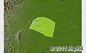 Physical Map of Yongnian, darken