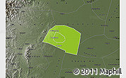 Physical Map of Yongnian, darken, semi-desaturated