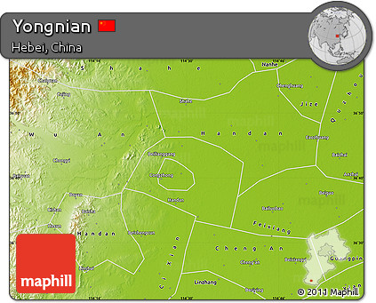 Physical Map of Yongnian