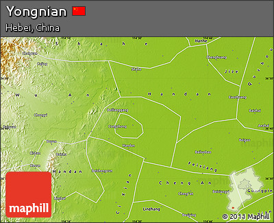 Physical Map of Yongnian