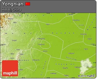 Physical Map of Yongnian