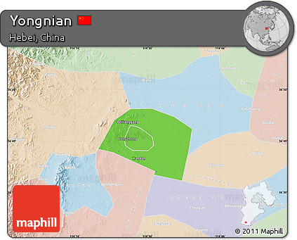 Political Map of Yongnian, lighten