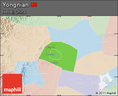 Political Map of Yongnian, lighten