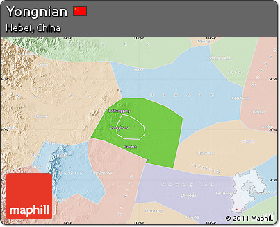 Political Map of Yongnian, lighten