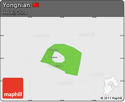 Political Map of Yongnian, single color outside