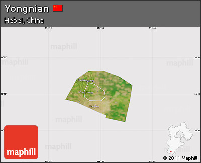 Satellite Map of Yongnian, cropped outside