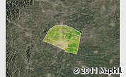 Satellite Map of Yongnian, darken, semi-desaturated