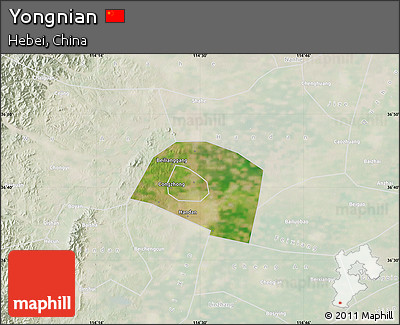 Satellite Map of Yongnian, lighten