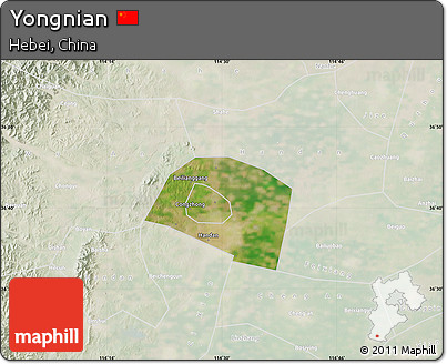 Satellite Map of Yongnian, lighten