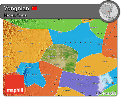 Satellite Map of Yongnian, political outside