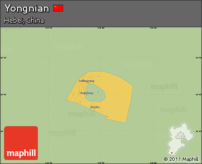Savanna Style Map of Yongnian, single color outside